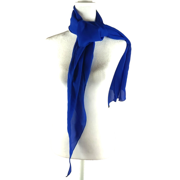 La Palapa Scarf Rectangle 68" X 20" Arrow Point Ends Royal Blue - Picture 2 of 9